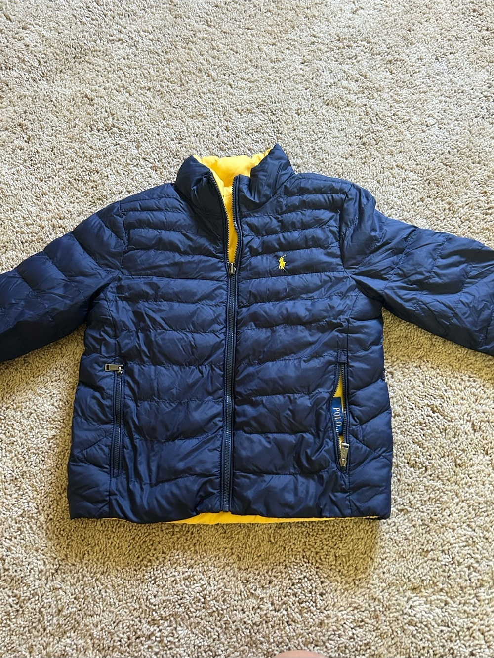 Polo by Ralph Lauren Navy Jacket with Yellow Accents
